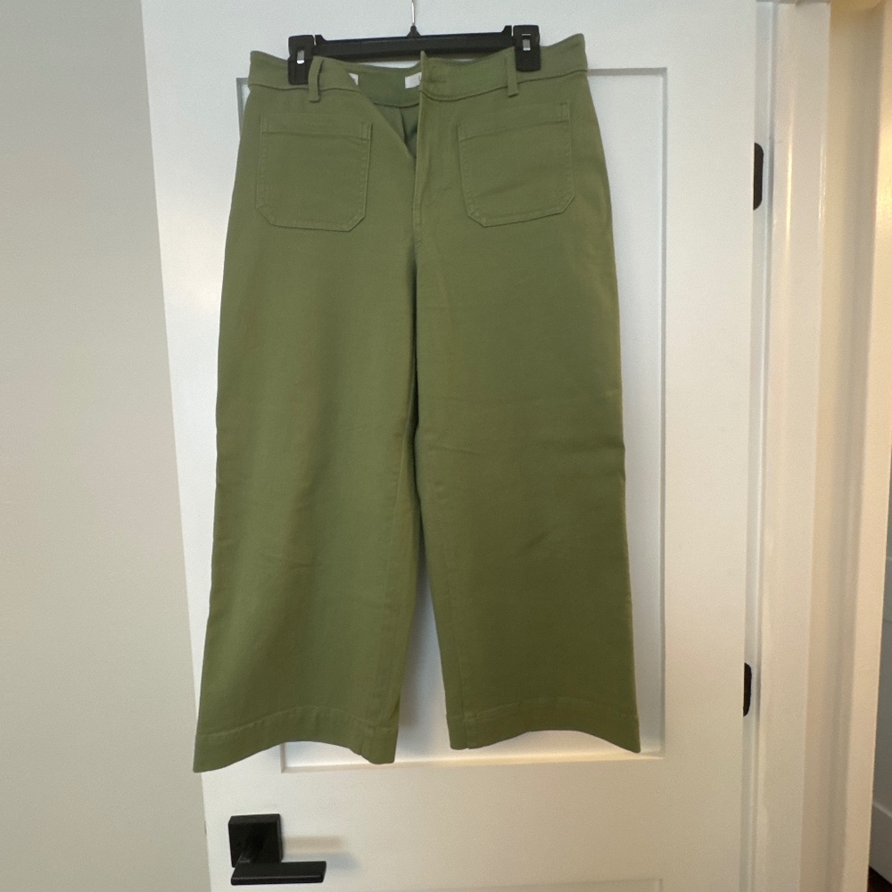 Loft crafted wide leg, olive green pants
